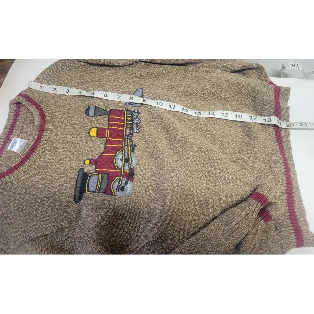 Gymboree Kids Brown Train Sweater Size 6 Cotton‎ Crew Neck Long Sleeve